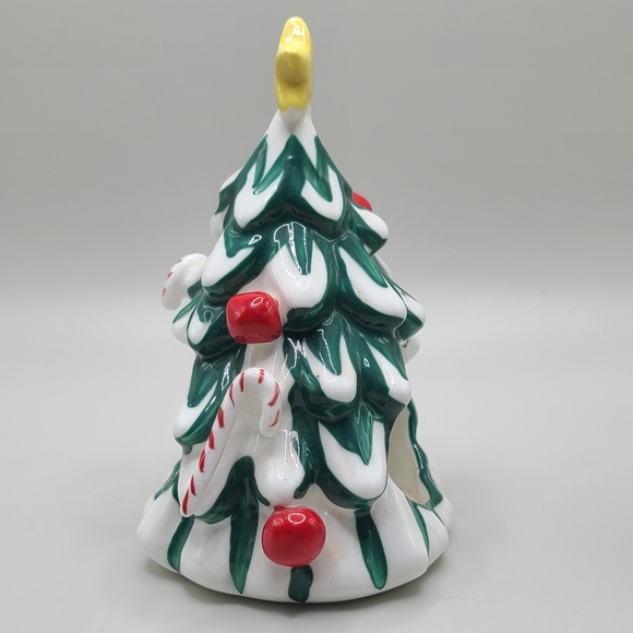 Bone China Christmas Tree Napkin Rings Holders Vintage Lot Of 5 - Picture 3 of 5